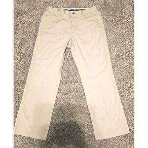 Mens Eddie Bauer Wrinkle Free Classic Fit Khaki Pants Tan 34X30 Chino Trouser